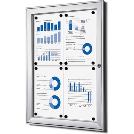 Vergrendelbaar notitiebord indoor zilver 4x a4