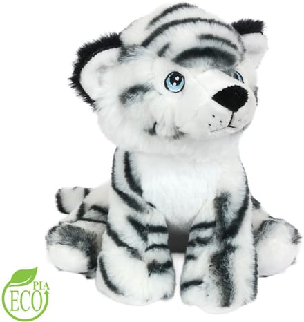 PIA Soft Toys - Eco Knuffel Tijger - wit - zittend 20 cm