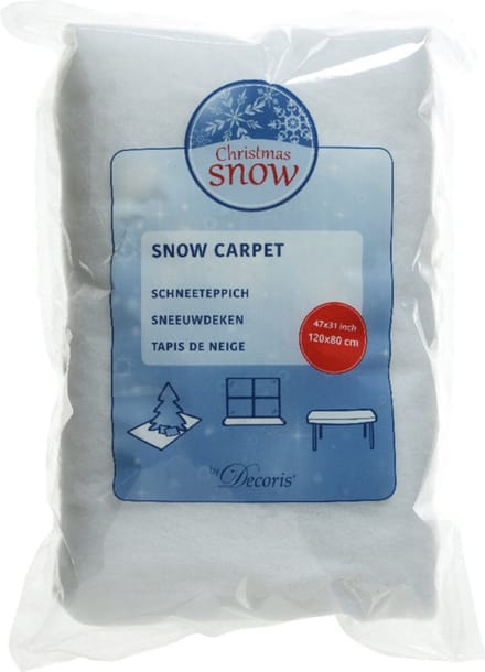 Decoris Decoris sneeuwdeken - wit - 120 x 80 cm - polyester - sneeuwtapijt - sneeuw achtergrond