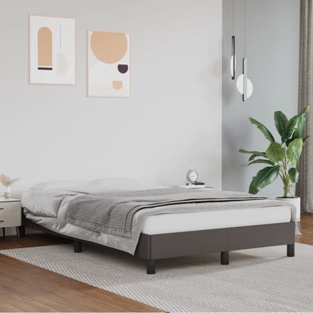vidaXL - Bedframe - kunstleer - grijs - 120x200 - cm