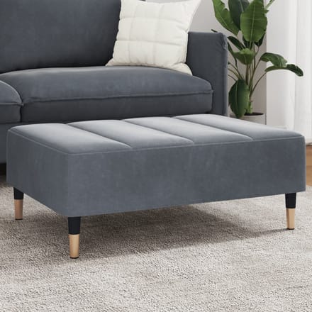 vidaXL - Voetenbank - 77x55x31 - cm - fluweel - donkergrijs