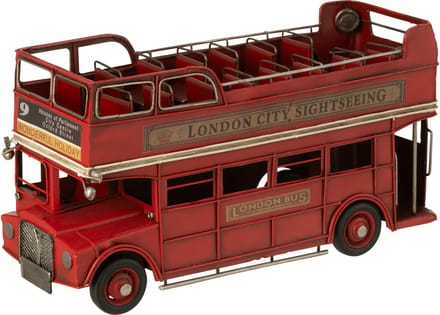 J-Line decoratie Bus Antiek - metaal - rood
