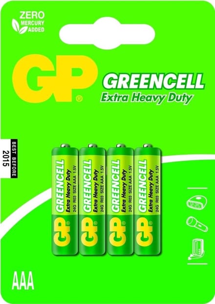 GP Greencell AAA batterij 1,5 Volt set van 4