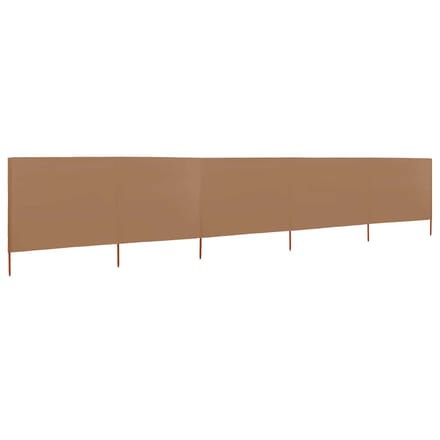 vidaXL - Windscherm - 5-panelen - 600x120 - cm - stof - taupe