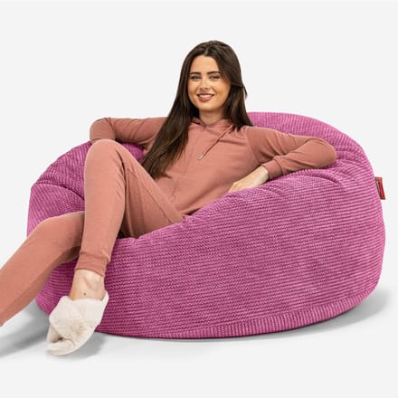 Grote Poef Zitzak met Verstelbare Zitstand in Trendy Roze