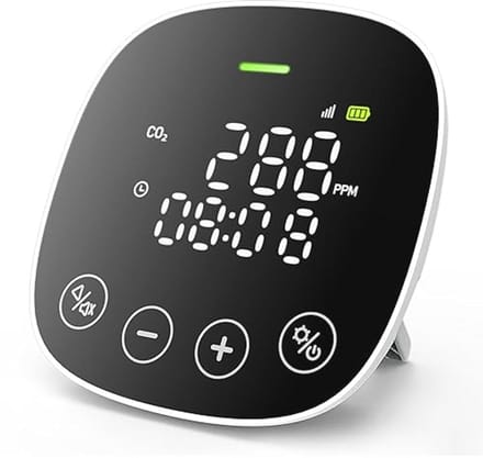 Indoor Luchtkwaliteitsmonitor met CO2-, Temperatuur- en Vochtigheidssensor - NDIR-sensor 400-5000 ppm