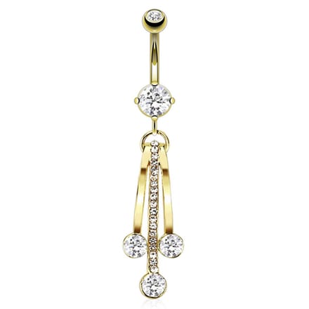 Piercing hanger waves - goud - LMPiercings