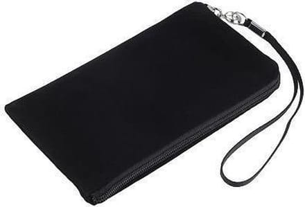 Zwart universeel soft portemonnee etui tasje XL