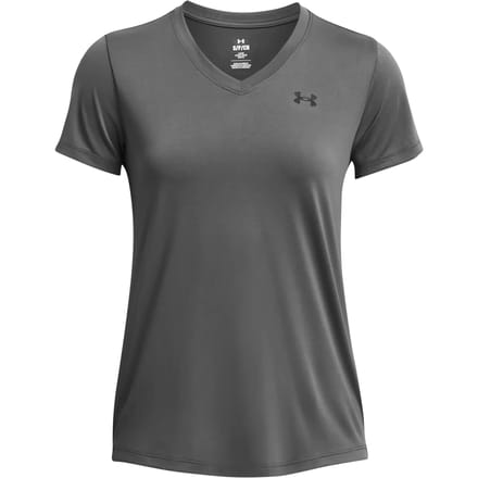 Under Armour Tech SSV- Solid-GRY Dames Sportshirt - Castlerock - Zwart