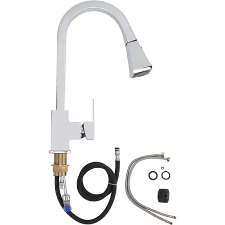 Robinet d'évier de cuisine 2 en 1 en acier inoxydable et laiton, eau chaude et froide, universel, en forme d'arc, type à tirette white