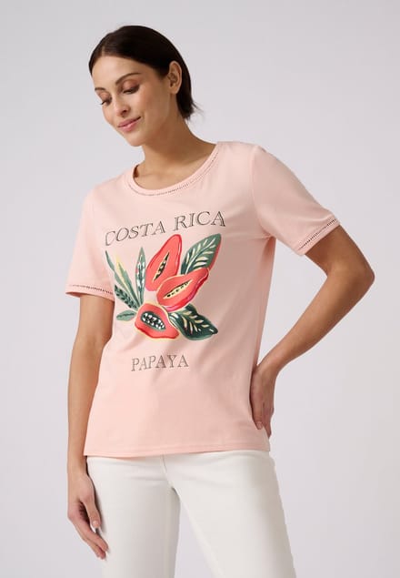Damart - T-shirt met geplaatst motief - Dames - Roze - M