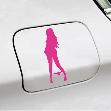 Bumpersticker - Vrouw Zonder Slip - 18 X 6 - Roze