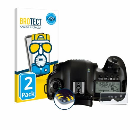 BROTECT - Screenprotector voor Canon EOS 5D Mark IV (Schouderdisplay) - Folie Beschermfolie matte volledig dekking 2 Stuks