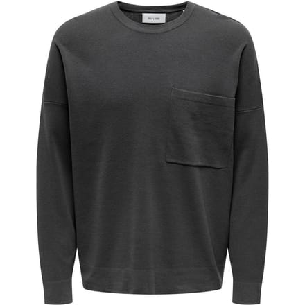 Only Heren Sweatshirt met Ontspannen Hals (Magneet)