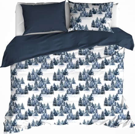 De Witte Lietaer Dekbedovertrek North Eclipse Blue - Hotelmaat - 260 x 240 cm - Katoen Flanel