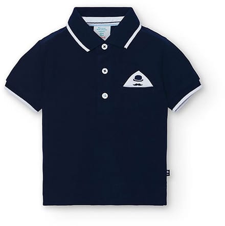 Boboli 718084 Korte Mouw Poloshirt Blauw 9 Months Jongen