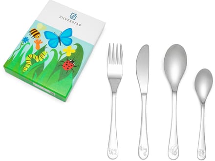 Zilverstad - Kinderbestek 4-delige set Natuurvriendjes RVS 18/10