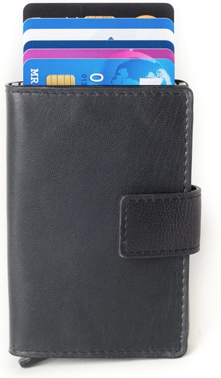 Figuretta Leren Cardprotector RFID Compact Creditcardhouder Zwart