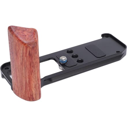 Camera L-beugel voor X M5 Aluminiumlegering L-vormige snelkoppelingsplaat met houten handgreep 1/4 inch brown