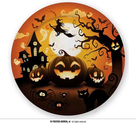 Fiestas Guirca - Borden (papier) - pompoen Halloween - 23 cm (6 stuks)