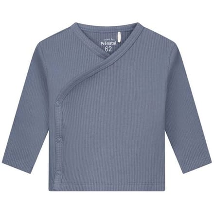 Prénatal newborn overslagshirt rib Blue Grey 68 heren