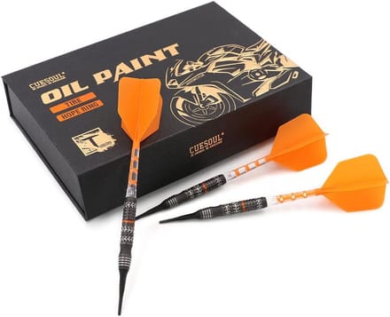 Soft Tip Dartpijlen Set 90% Tungsten met Unieke Olieverf Afwerking en ROST T19 Flights