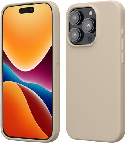 kwmobile Case voor iPhone 15 Pro - Slank TPU-Hoesje met Zachte Afwerking - In crème