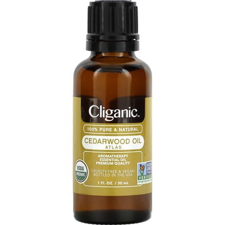 Cliganic, 100% Pure Etherische Olie, Cederhoutolie, 1 fl oz (30 ml)