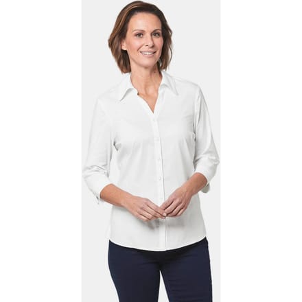 Comfortabele stretchblouse met katoen - wit - Gr. 21 van Goldner Fashion
