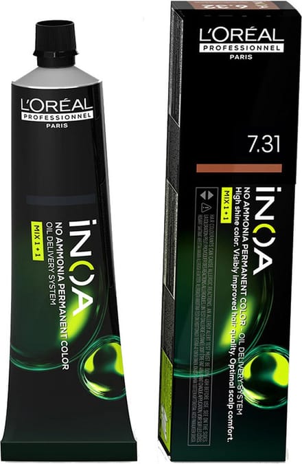 Permanente Kleur L'Oreal Professionnel Paris Inoa Color Nº 7.31 Gouden Asblond (60 g)
