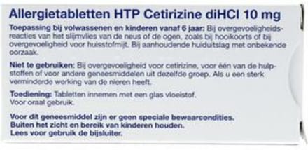 Healthypharm Allergietabletten HTP Cetirizine diHCI 10 mg - 3 x 30 tabletten