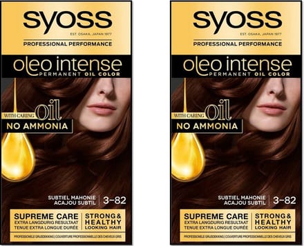 Syoss Haarverf Oleo Intense - 3-82 Subtiel Mahonie - 2 Stuks