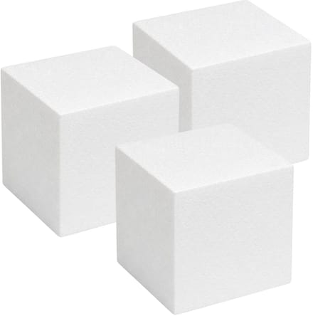 Piepschuim vormen - kubus - 3x - 25 x 25 x 25 cm - styropor hobby / DIY vorm - basis knutselfiguren