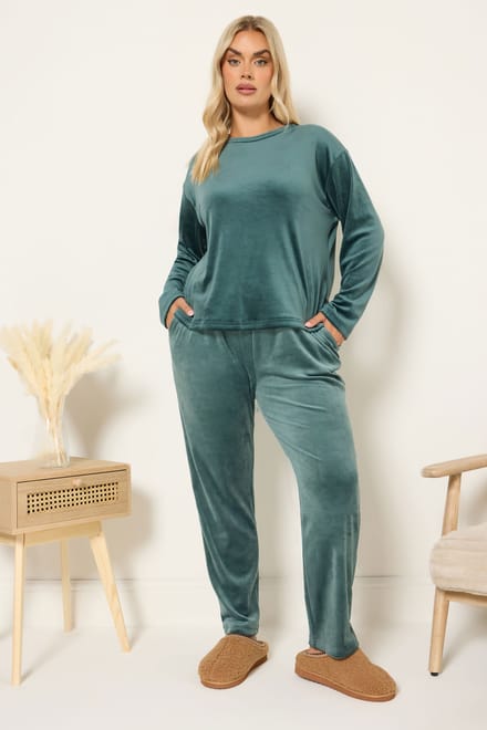 Yours Groene Super Luxe Pyjamaset Size 46-48