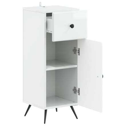 vidaXL - Badkamer - Opbergkast - BREDA - Hoogglans - Wit - 30 - x - 31 - x - 80 - cm