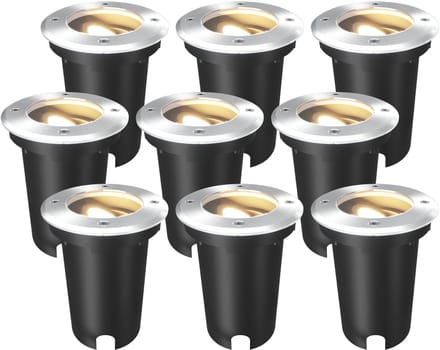 Ledvion LED Grondspot 9 stuks Vierkant GU10 3W 230V 4000K Neutraal wit IP67