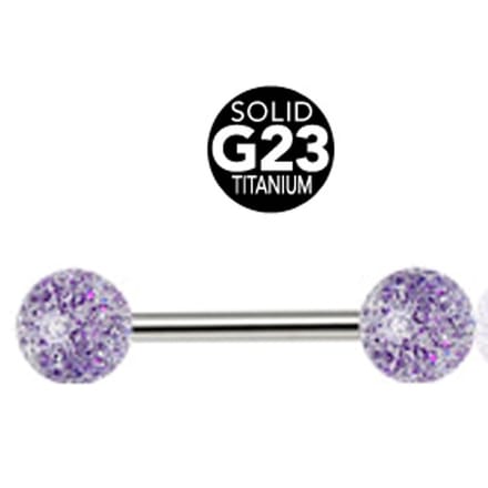 Piercing titanium spikkel 1.6x16 - paars - LMPiercings