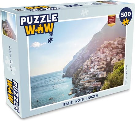 Puzzel Italië - Rots - Huizen - Legpuzzel - Puzzel 500 stukjes