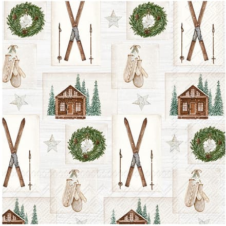 Servet "Nordic Winter Collage"
