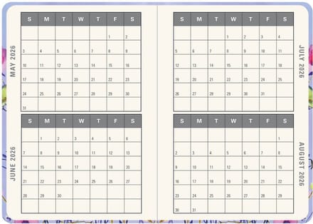 Lavender Wildflowers compacte agenda 16-mnds - 2026