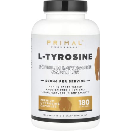 PrePrimal, l-tyrosine, 500mg, 180 capsules