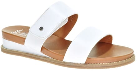Witte Lederen Geklede Slipper Met Verhoogde Hiel Ara maat 36