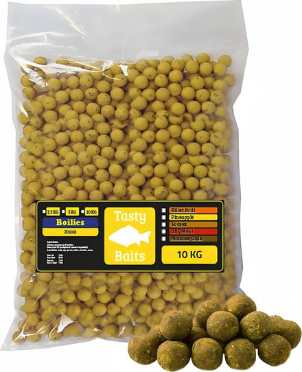 Tasty Baits - Scopex Boilies - 20 mm - 10 kg - Karper Aas - Karper Lokvoer - Karpervissen