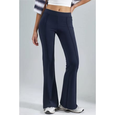 Geribbelde Elastische Flared Broek