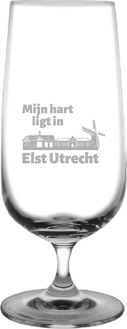 Gegraveerde bierglas op voet 41cl Elst Utrecht