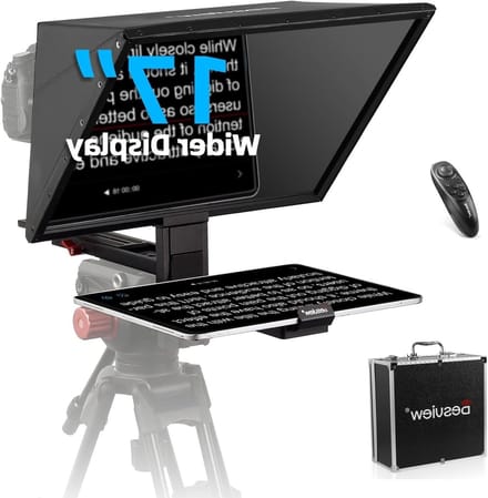 Teleprompter Scherm - Opname Hulp - Video Opnames - Gecoat Glas - 17 Inch - Zwart