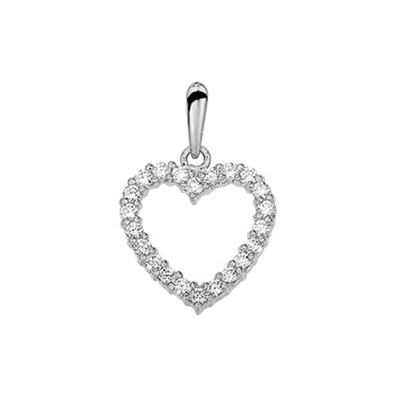 The Jewelry Collection Hanger Hart Zirkonia - Goud