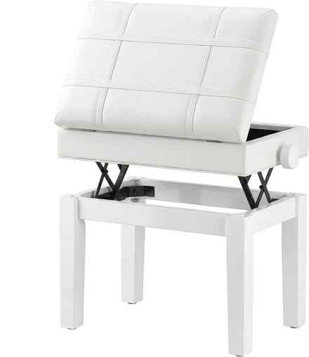 HOMCOM Pianobank - Bekleding van synthetisch PU-leer - 63x35x56cm - Wit