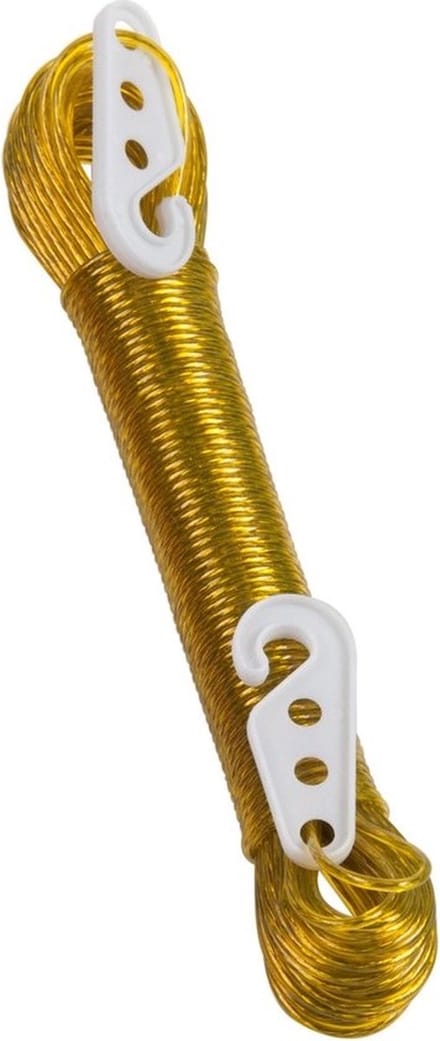 Lifetime Clean - Waslijn - Waslijndraad - Stalen Kern - 20 meter Draad - Geel