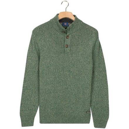 Baileys Trui Placket Buttons Single Knit Multicolor Dark Forest / male